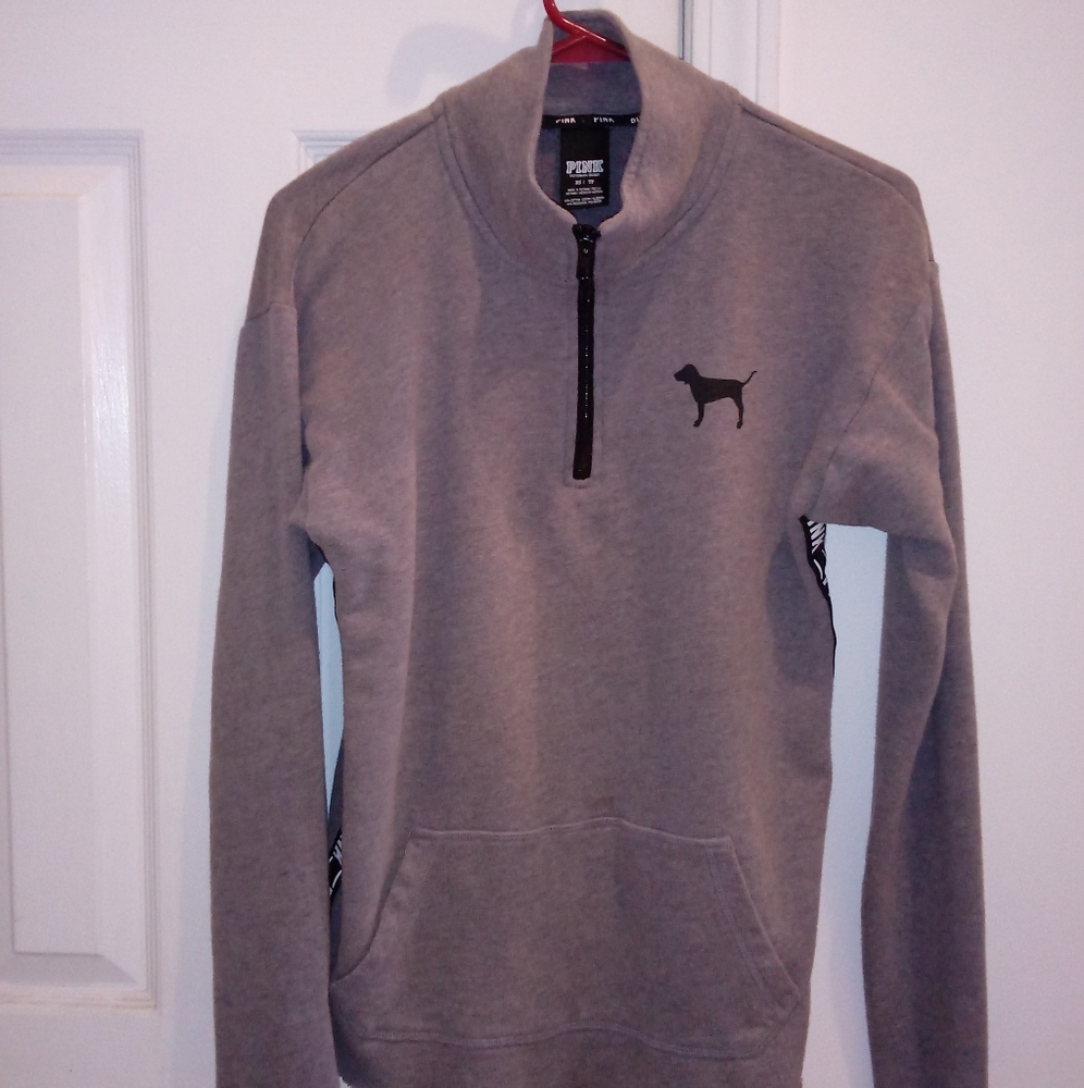 Pink Victoria's Secret Women's Quarter Zip Sweatshirt